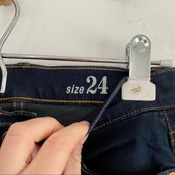 J. Crew Toothpick Skinny Jeans - Stretchy Dark Blue, Mid/High Rise - Picture 4 of 7